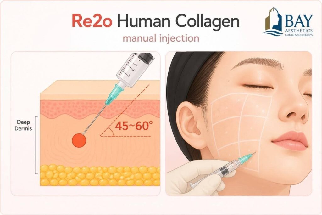 Re2o Human Collagen ECM Skinbooster – manual injection technique